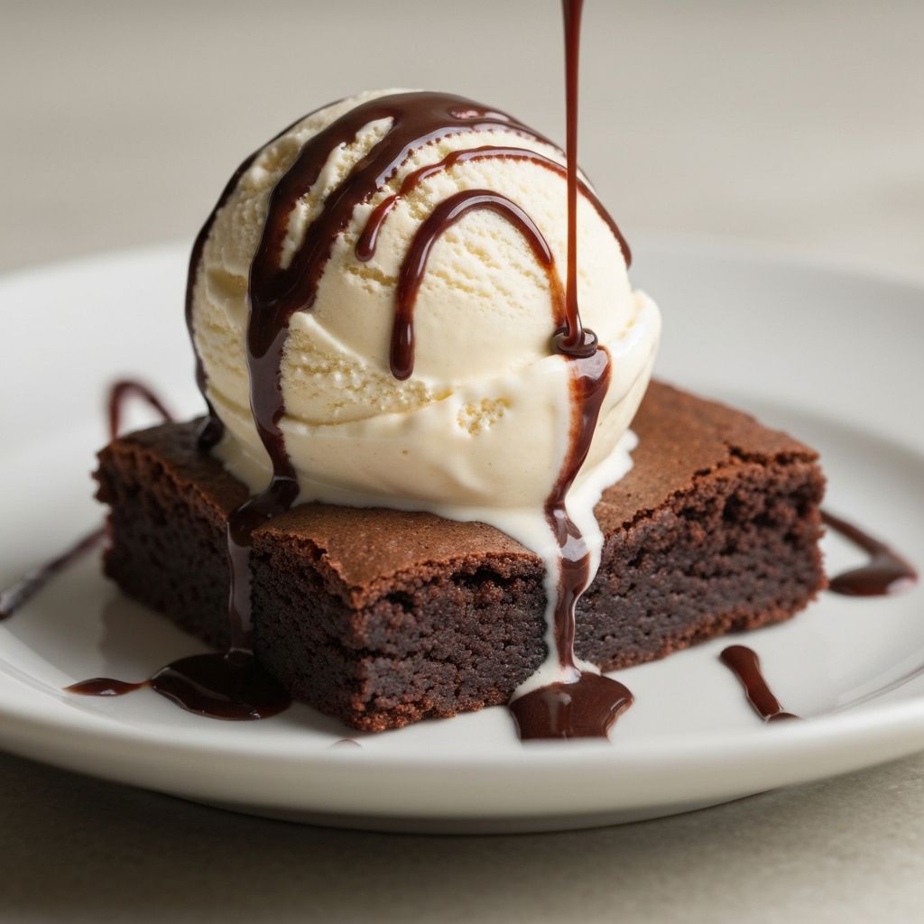 Brownie with ice cream